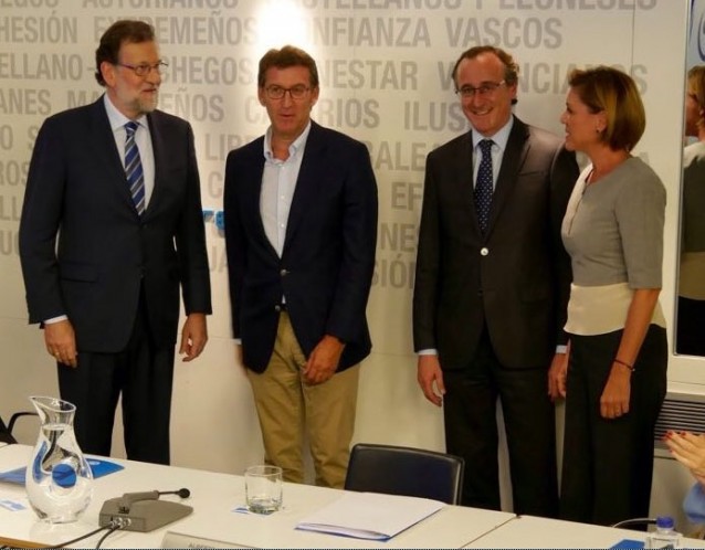 Rajoy, Feijóo, Cospedal e Alonso no Comité Executivo Nacional do PP