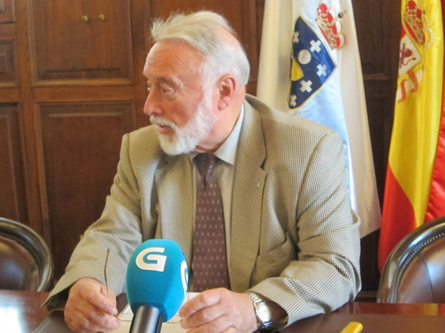 O presidente da Autoridade Portuaria, Enrique López Veiga, este venres en Vigo