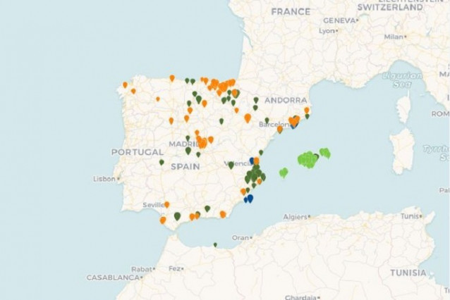 Captura de pantalla do mapa de REE.
