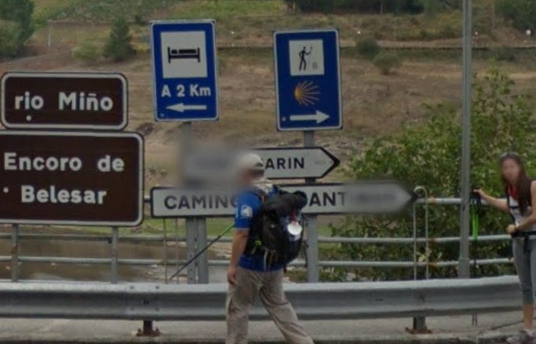 Foto de arquivo do Camiño de Santiago ao seu paso por Portomaru00edn nunha imaxe de Google Street View
