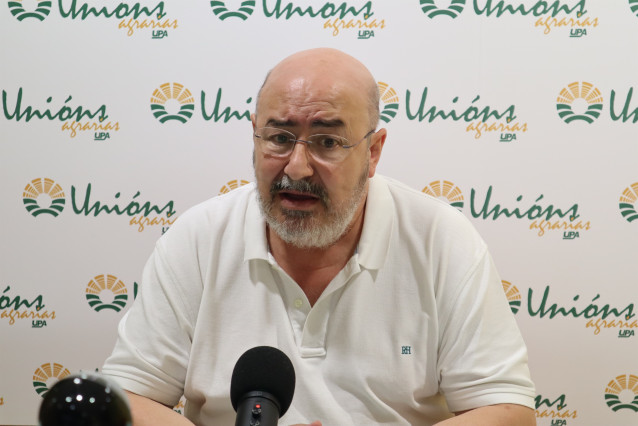 Arquivo - O secretario xeral de Unións Agrarias, Roberto García, en rolda de prensa