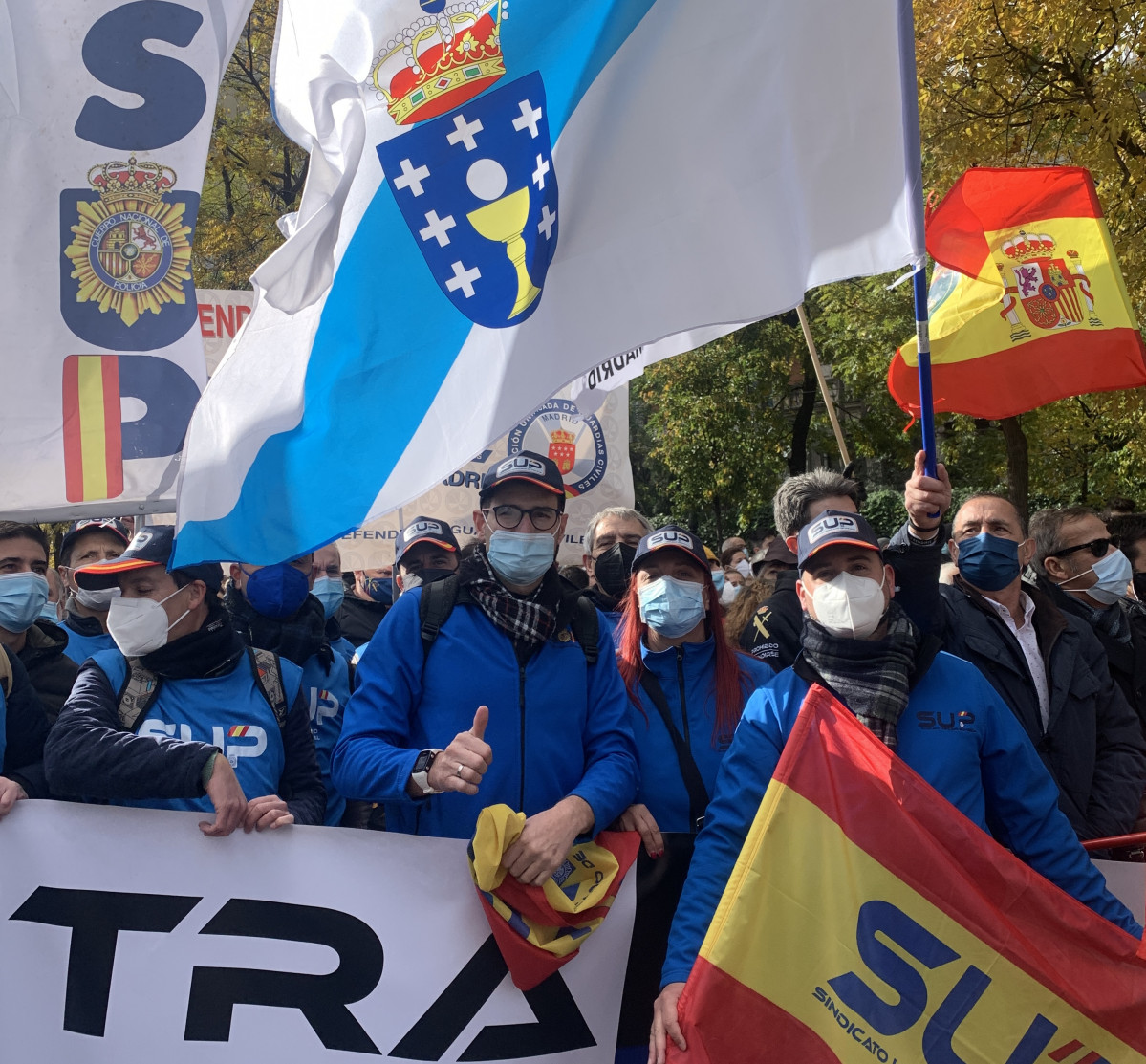 Membros do sindicato SUP en Galicia na manifestaciu00f3n en Madrid contra o cambio da Lei de Seguridade Cidadá