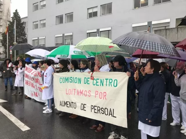 Protesta da Comisión de Persoal do CHUAC en novembro de 2019 antes da pandemia de covid