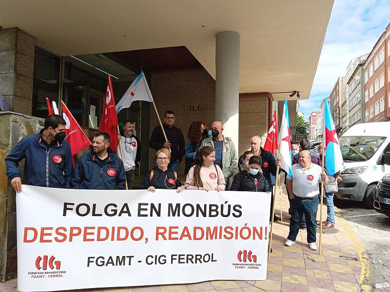 Protesta en Ferrol durante a folga en Mobu00fas