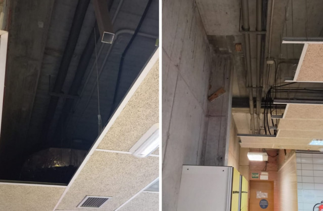 Danos nas instaciones do complexo polideportivo de San Diego, na Coruña