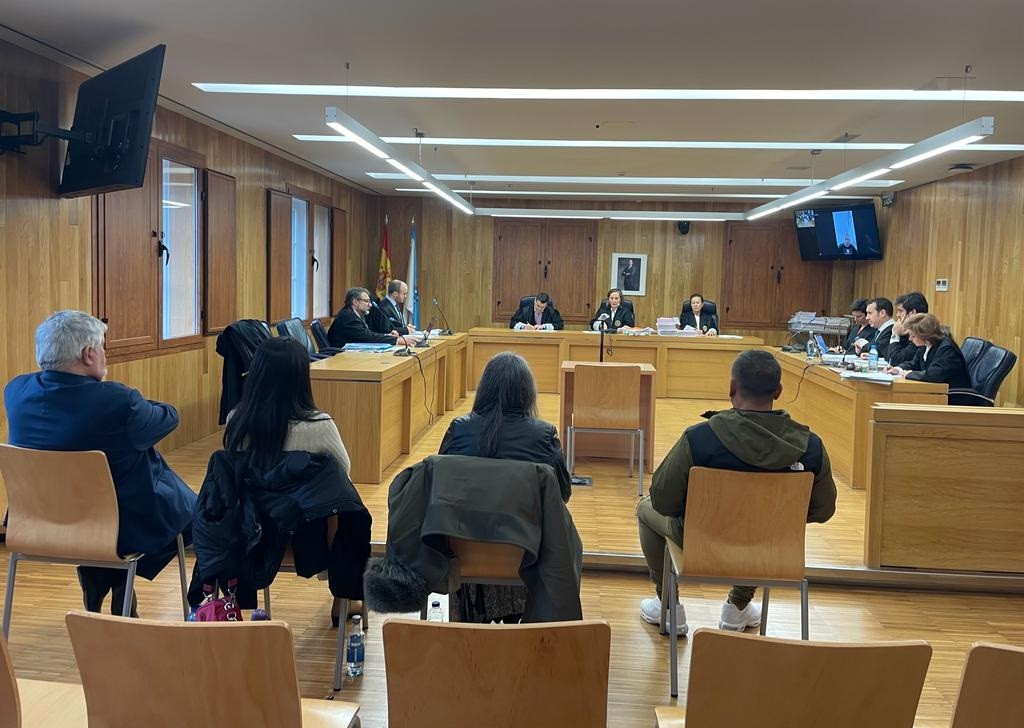 Vista de la última sesión del juicio celebrado en la Audiencia Provincial de Lugo contra los responsables de la empresa de seguridad Alcor por un delito contra los derechos de los trabajadores. En L
