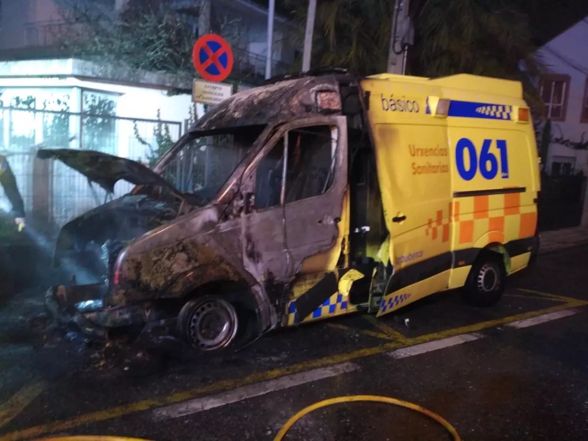 Ambulancia saboteada en Tui durante la huelga de 2019