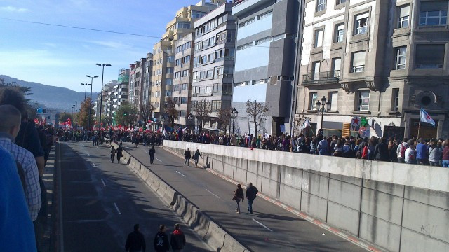Huelga general 14N Vigo Avenida de la Gran Va