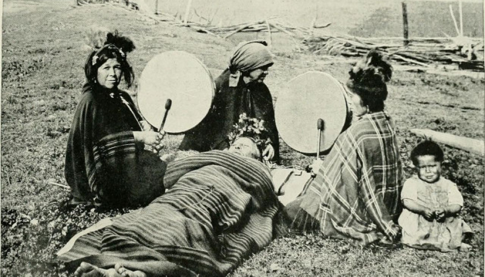 Mapuche medicine women treating a patient