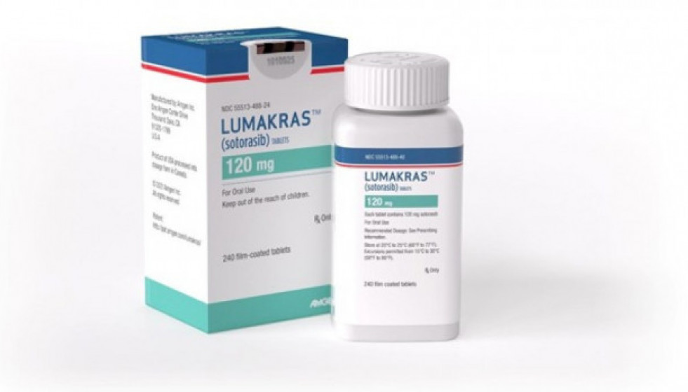 SotorasibcomercializadobajolamarcaLumakrasydesarroladoporlafarmaceuticaAmgenpropietariadelaimagen