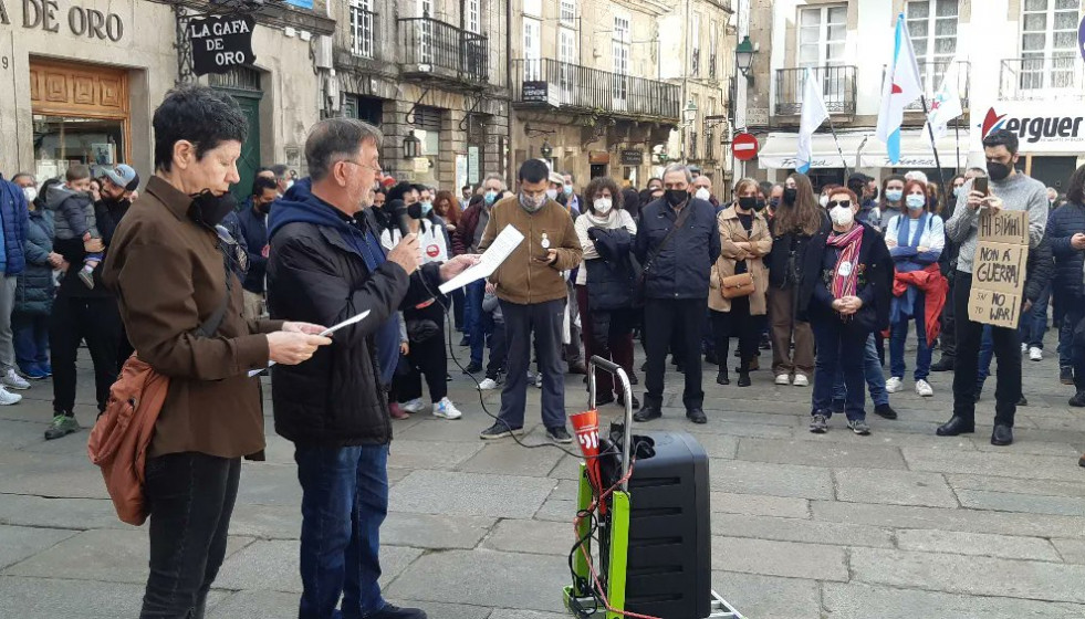 Imagen de una concentración de Galiza pola Paz en 2022