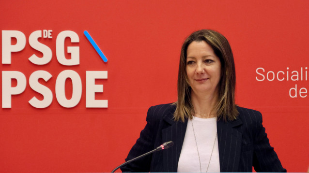 La secretaria de Organización del PSdeG, Lara Méndez, en rueda de prensa