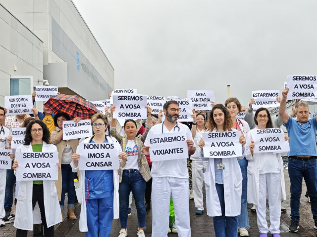 Personal del Hospital da Mariña pone fin a las concentraciones diarias, a 30 de mayo de 2025.