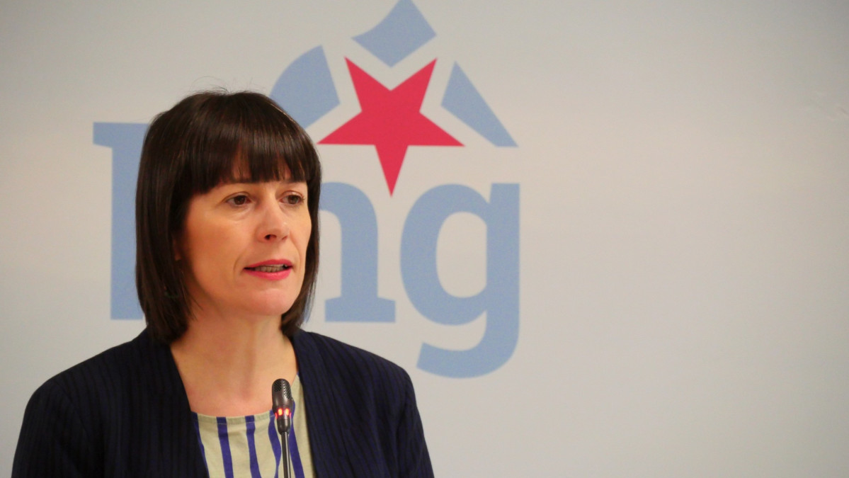 La portavoz nacional del BNG, Ana Pontón, en rueda de prensa