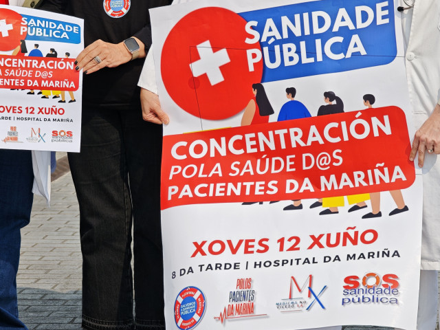 Anuncio de la concentración ante el Hospital da Mariña el próximo 12 de junio, a 3 de junio.