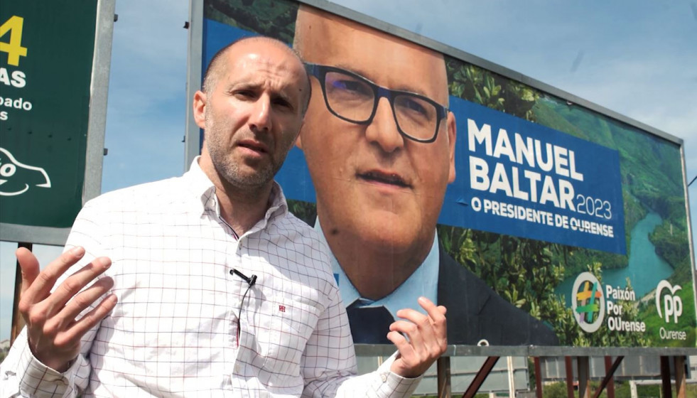 Jácome en un vídeo electoral de Democracia Ourensana emitido en Auria TV