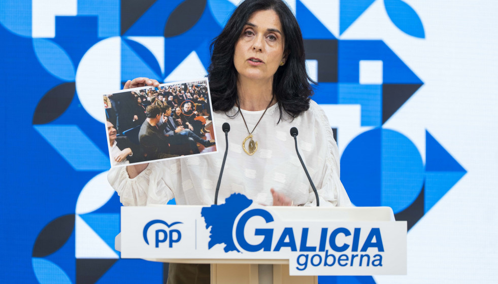 La secretaria xeral del PPdeG, Paula Prado, en rueda de prensa.