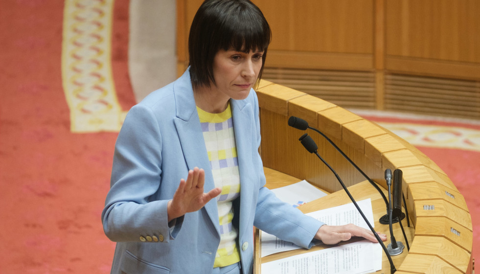 Archivo - La portavoz nacional del BNG, Ana Pontón, interviene durante el debate sobre el Estado de la Autonomía, a 23 de abril de 2025, en Santiago de Compostela.