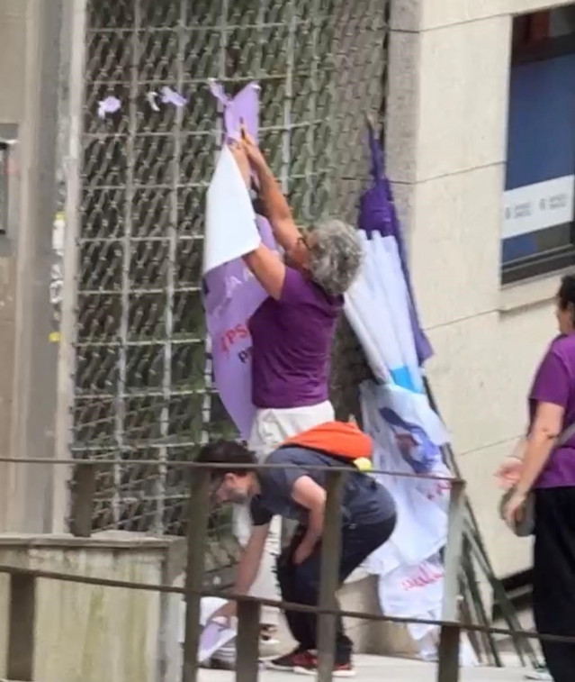 Fotografía realizada durante la protesta del pasado miércoles, facilitada por el PP de Santiago.