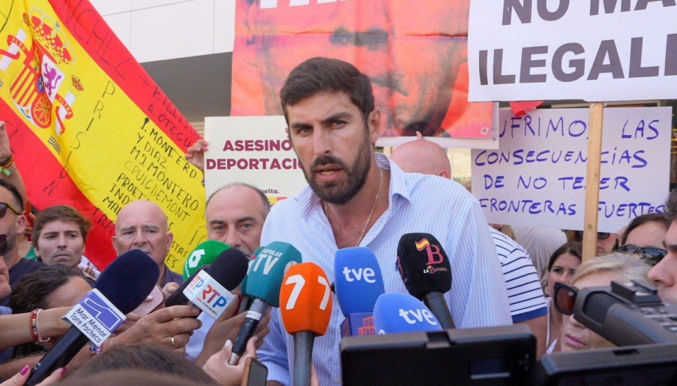 El presidente de VOX en la Región de Murcia, José Ángel Antelo, ha participado este sábado en Torre Pacheco en el acto 'Defiéndete de la inseguridad'