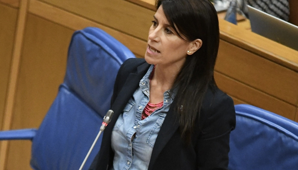 La conselleira de Vivenda, María M. Allegue, en el pleno