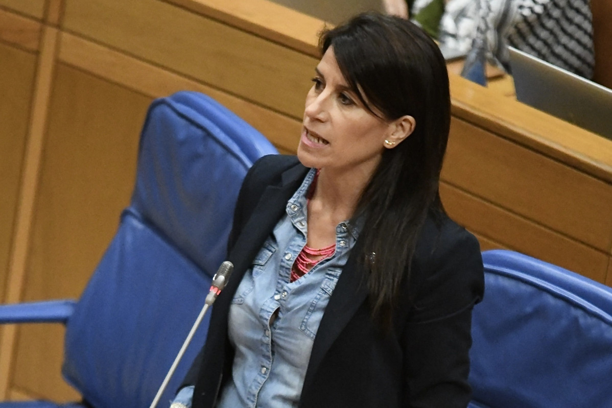 La conselleira de Vivenda, María M. Allegue, en el pleno