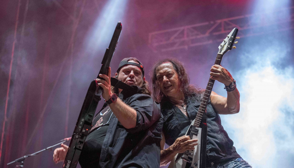 Archivo - Momento de la actuación de los cordobeses Medina Azahara en el Maldito Rock, dentro de la programación de la Feria de Almería.