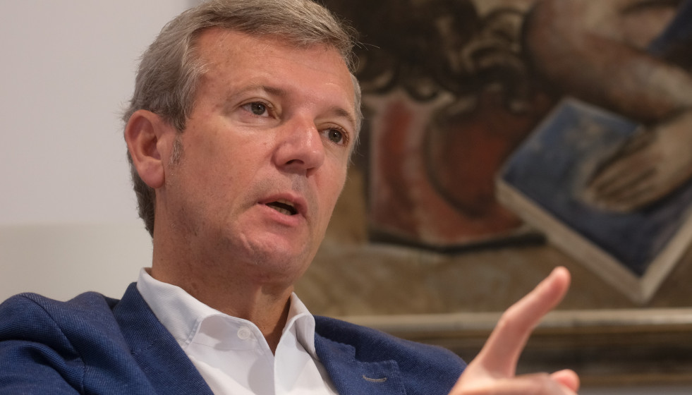 El presidente de la Xunta, Alfonso Rueda, durante la entrevista con Europa Press.