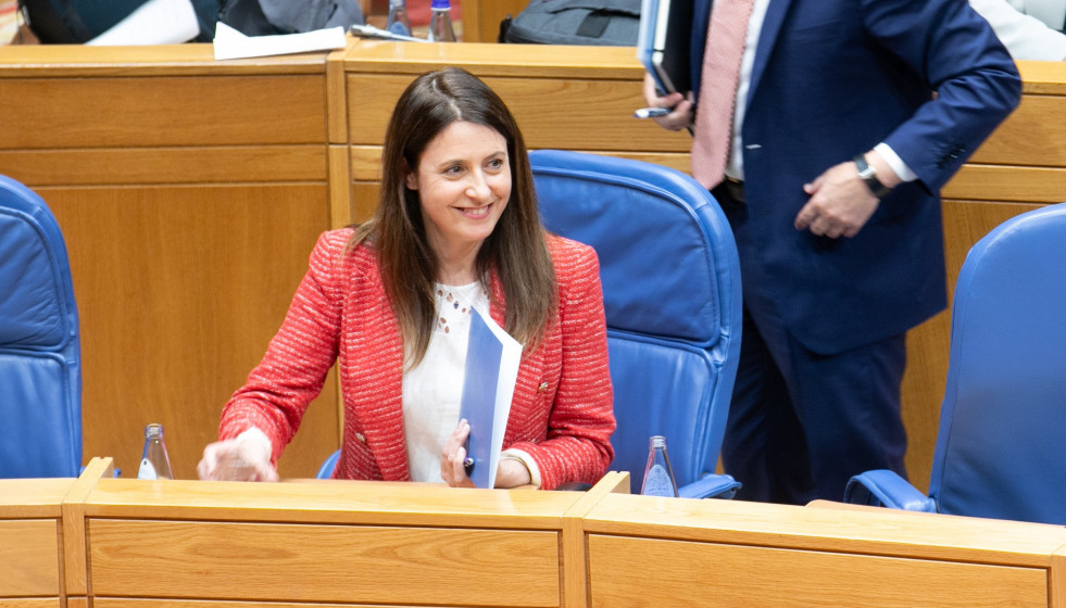 La conselleira do Medio Rural, María José Gómez, en el Parlamento