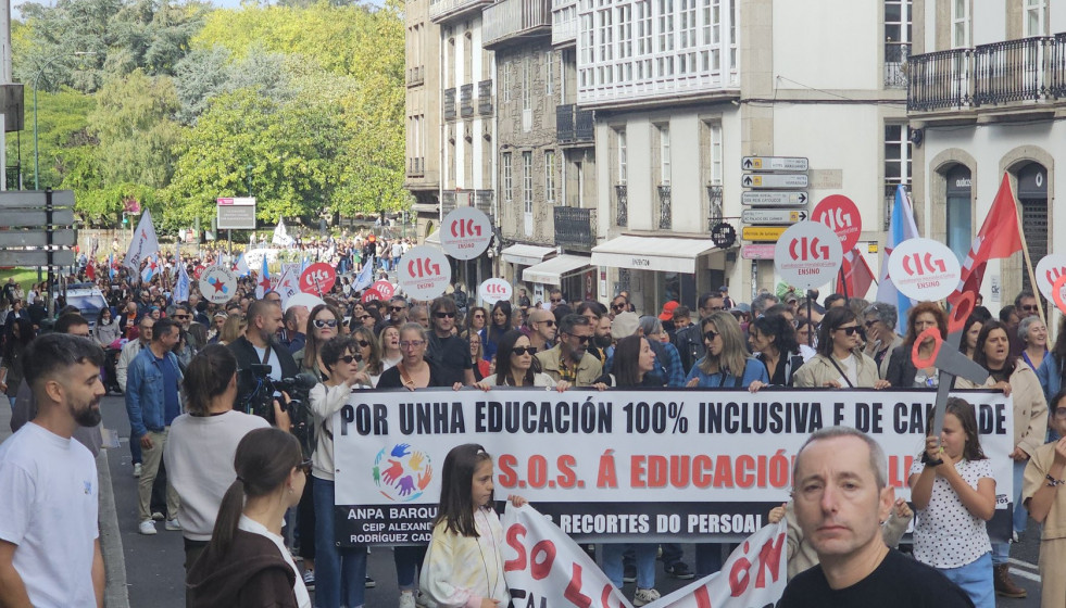 Manifestación en Santiago en una imagen de CIG Ensino