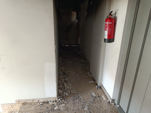 Incendio en un edificio en Santiago de Compostela