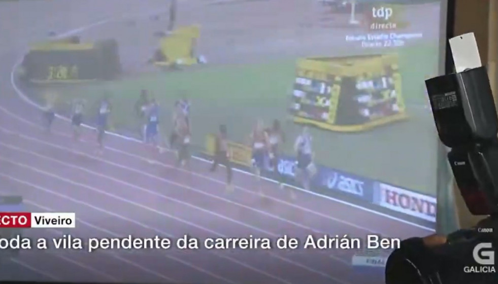 Captura de pantalla de la TVG emitiendo la final de 1.500 en Tokio