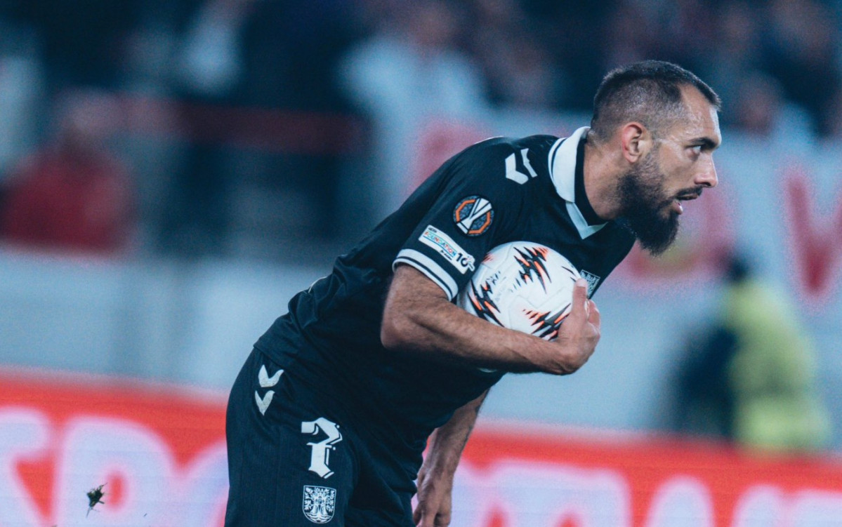 Borja Iglesias tras su primer gol en Europa con el Celta