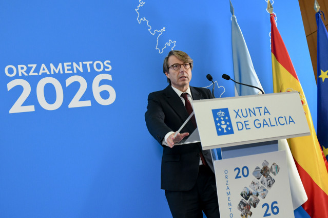 El conselleiro de Facenda, Miguel Corgos, en rueda de prensa
