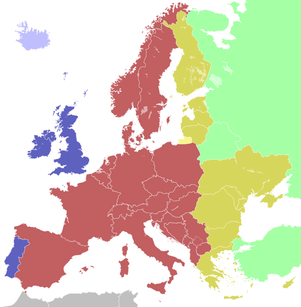Mapa de las zonas horarias en Europa que ayuda a entender porquu00e9 en Galicia atardece casi a las 11 de la noche en verano