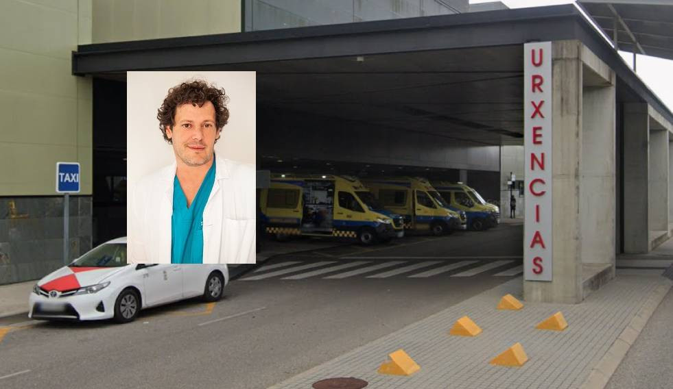 La imagen del doctor Pablo Alboru00e9s publicada por Indisa sobre la entrada de urgencias del u00c1lvaro Cunqueiro