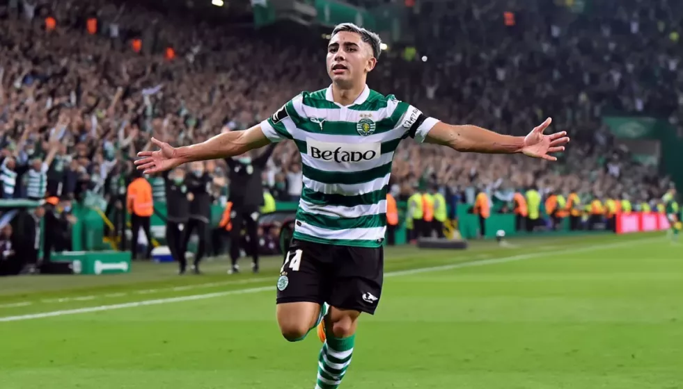 Yeremay con la camiseta del Sporting de Lisboa en una foto generada con Intelgencia Artificial