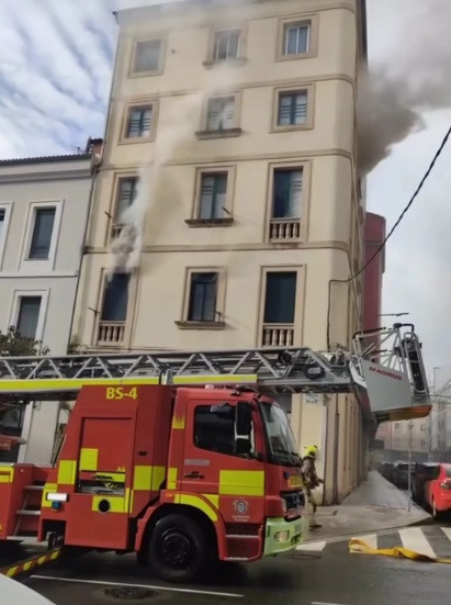 Incendio en Pontepedriña, a 15 de noviembre de 2025.
