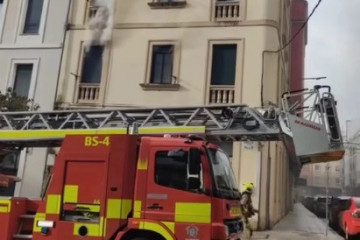 Incendio en Pontepedriña, a 15 de noviembre de 2025.