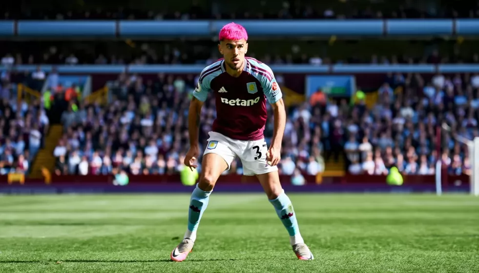 Mingueza con la camiseta del Aston Vila en una imagen creada por IA