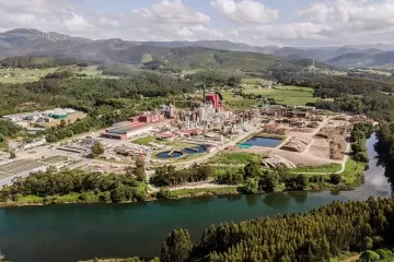 Planta de ENCE en Navia, Asturias en una imagen de la empres