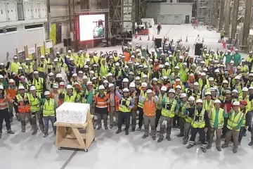 Trabajadores de la planta MAPA de Arauco cuando entró a funcionar en 202