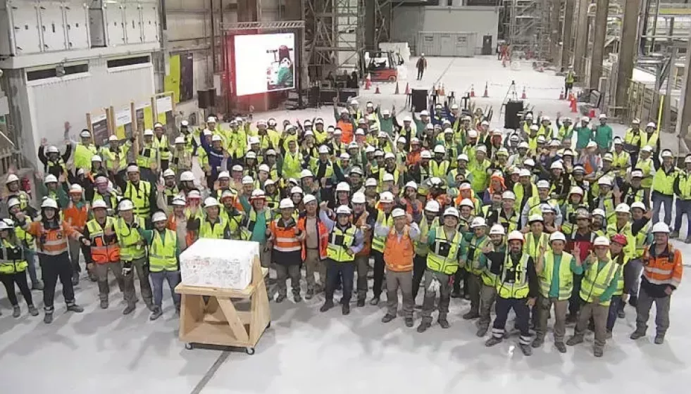 Trabajadores de la planta MAPA de Arauco cuando entró a funcionar en 202