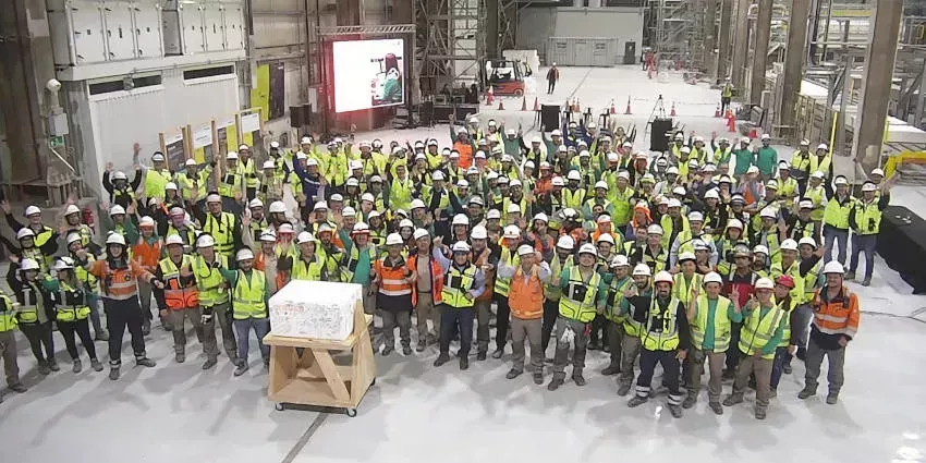 Trabajadores de la planta MAPA de Arauco cuando entru00f3 a funcionar en 202
