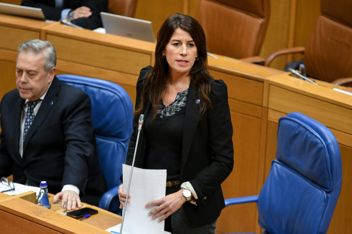 La conselleira de Vivenda e Planificación de Infraestruturas, María Martínez Allegue, en el pleno