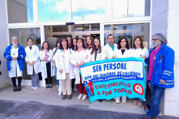 Protesta del personal del centro médico de Chantada