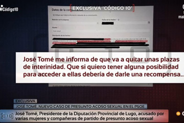 Otra de las denuncias presentadas contra Tomé emitida por Cuatro