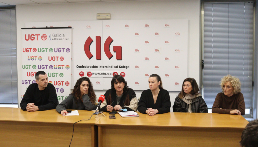 Rueda de prensa para informar sobre la huelga en el comercio textil en la provincia de A Coruña