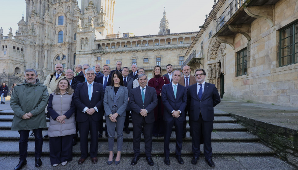 Foto del grupo de trabajo del noroeste, este miércoles en Santiago