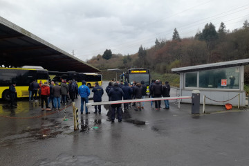 Piquetes en la estación de autobuses de Ferrol